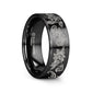 Filigree Leaf Pattern Black Tungsten Engraved Ring - 4mm - 12mm - 8mm