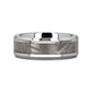CELESTIAL Flat Tungsten Carbide Ring with Beveled Edges and Meteorite Inlay Thorsten - 8mm