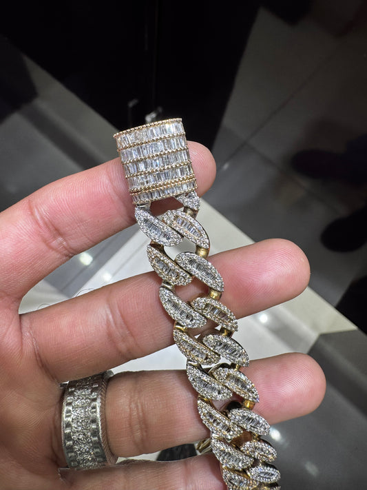 10K LUXURY CUBAN BAGUETTE BRACELET 15cwlt