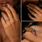 Three-Stone Princess Cut Invisible-Set Diamond Engagement Ring | 14K White Gold