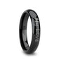 Handwritten Engraved Domed Black Tungsten Ring Polished - 4mm - 12mm - 8mm