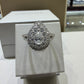 1.75 CTW Pear-Shaped Double Halo Diamond Engagement Ring in 14K White Gold – 0.50 CT Center