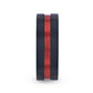 BLAZE Flat Brushed Black Titanium Men's Wedding Band With Red Aluminum Groove Brushed Center - 8mm