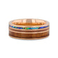 MOANA Smoked Rose Gold Tungsten Ring with Hawaiian Koa Wood Abalone & Guitar String - 8mm