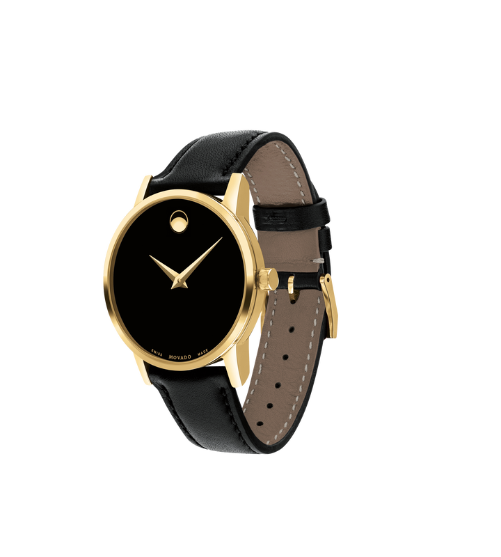 Movado Stainless Steel Black and Gold Museum 0607275