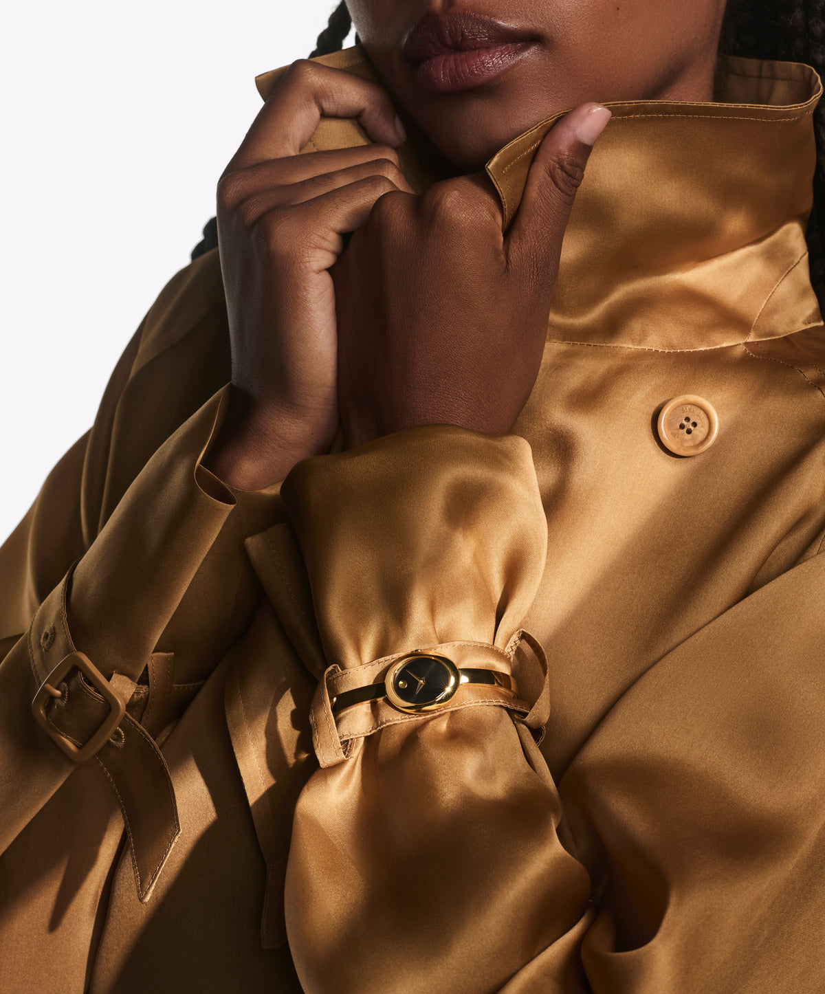 Movado Museum Bangle 0608110 22 x 26mm Oval Light Yellow Gold PVD Stainless Steel Swiss Quartz — official product image