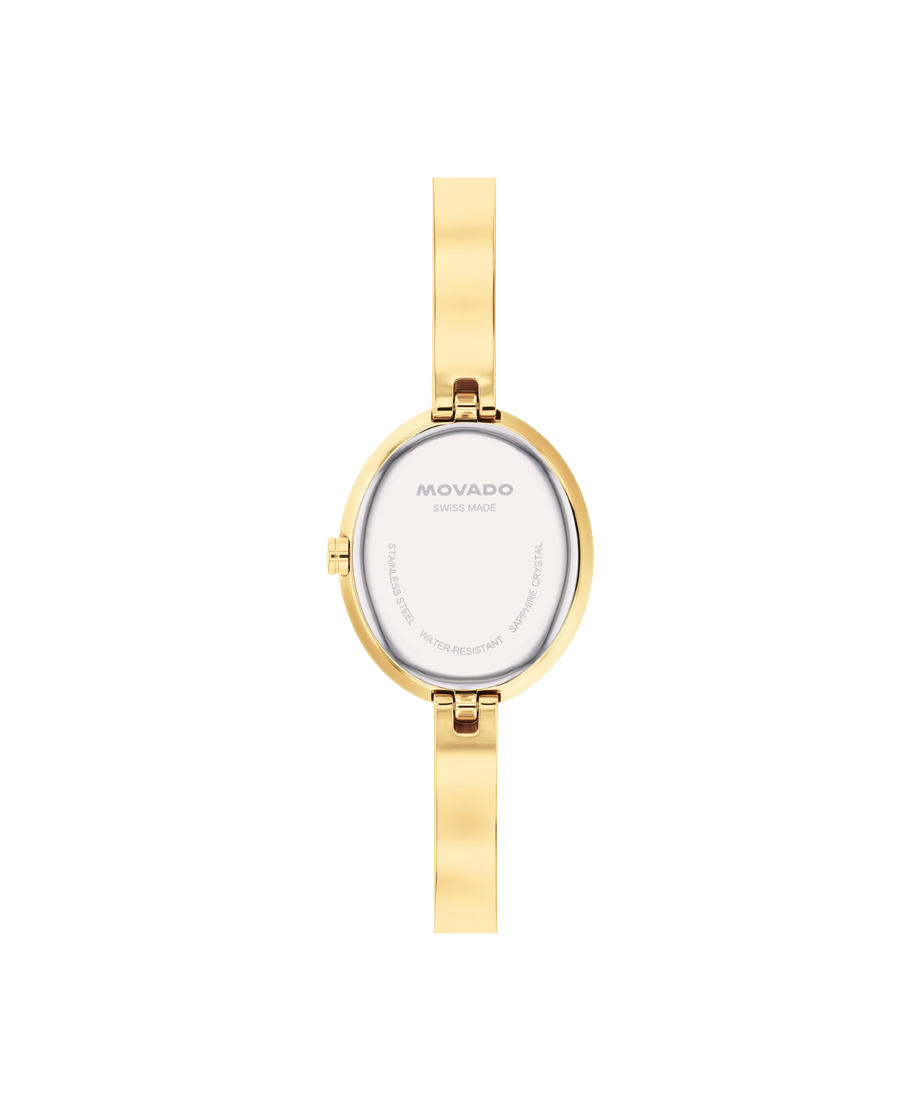 Movado Museum Bangle 0608110 22 x 26mm Oval Light Yellow Gold PVD Stainless Steel Swiss Quartz — official product image