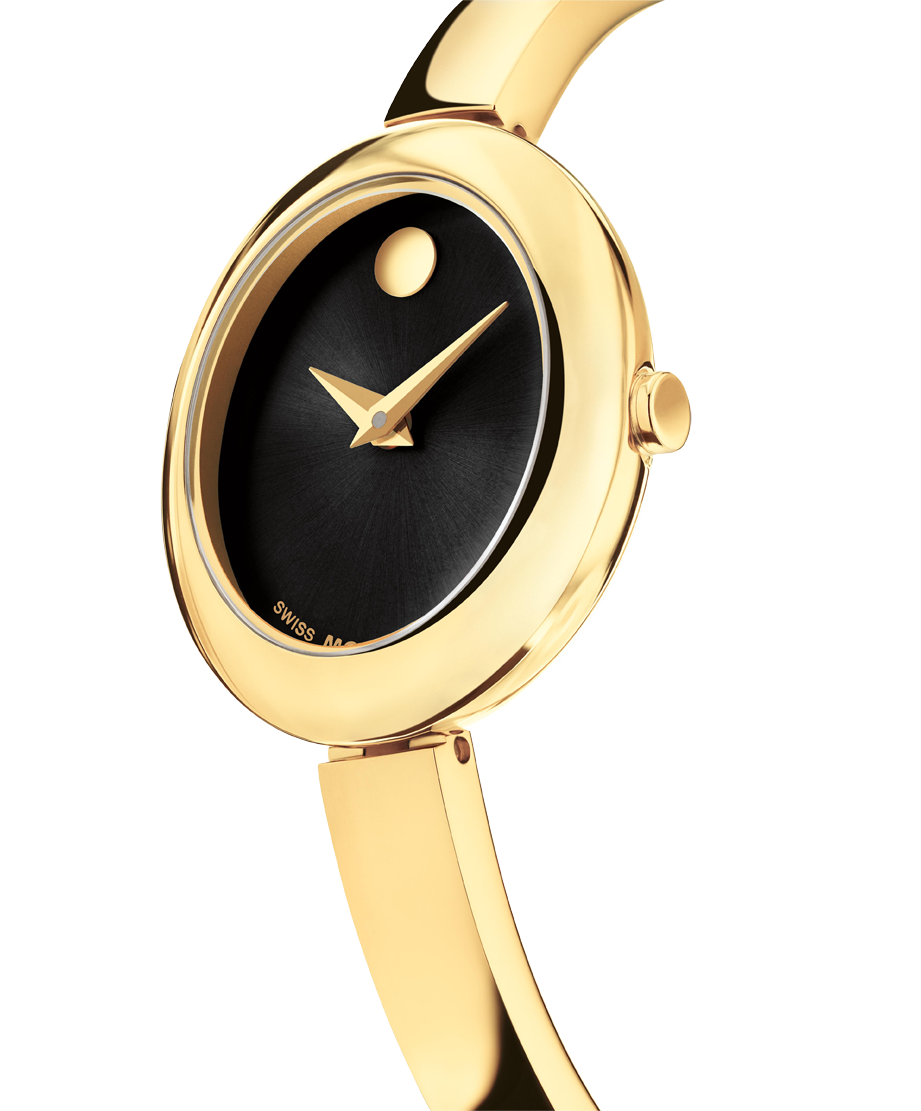 Movado Museum Bangle 0608110 22 x 26mm Oval Light Yellow Gold PVD Stainless Steel Swiss Quartz — official product image