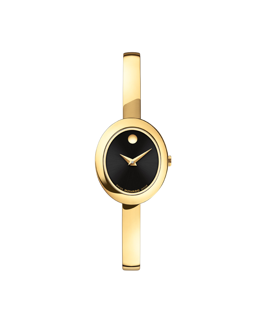 Movado Museum Bangle 0608110 22 x 26mm Oval Light Yellow Gold PVD Stainless Steel Swiss Quartz — official product image