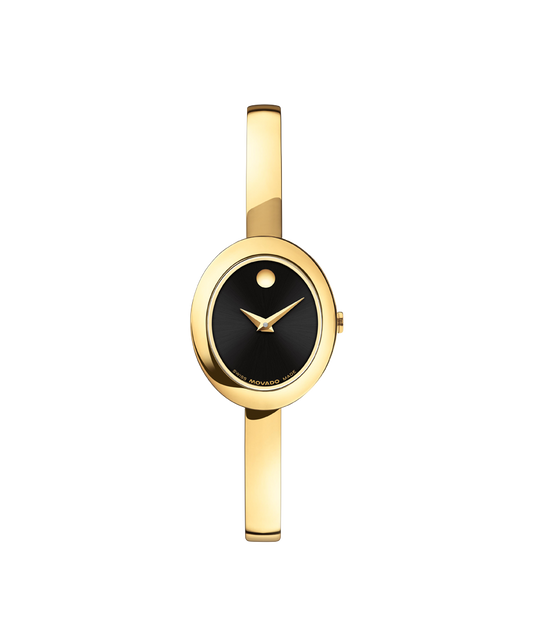 Movado Museum Bangle 0608110 22 x 26mm Oval Light Yellow Gold PVD Stainless Steel Swiss Quartz — official product image