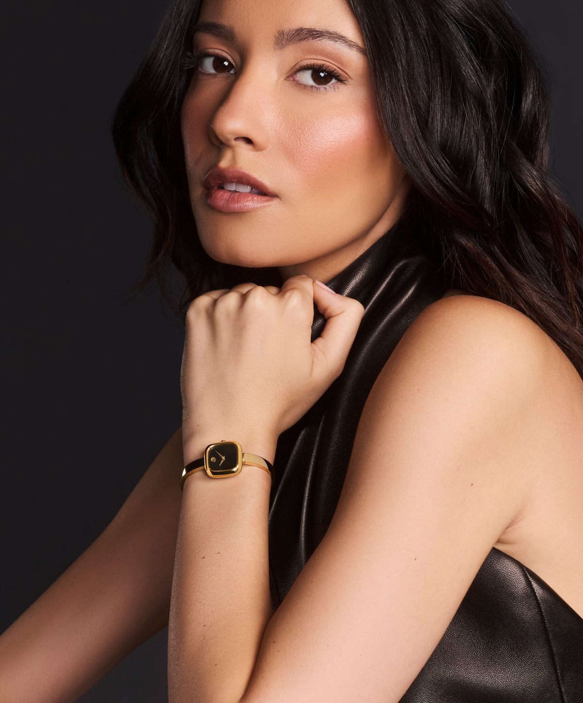 Movado Museum Bangle 0608147 21mm Cushion Light Yellow Gold PVD Stainless Steel Swiss Quartz — official product image