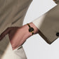 Movado Museum Bangle 0608163 22mm Light Yellow Gold PVD Stainless Steel Black Dial Swiss Quartz — official product image