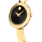 Movado Museum Bangle 0608163 22mm Light Yellow Gold PVD Stainless Steel Black Dial Swiss Quartz — official product image