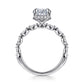 Gabriel & Co. Adeena - 14K White Gold Oval Hidden Halo Diamond Engagement Ring 10.5X7 SEMI .35CTW