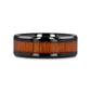 ACACIA Koa Wood Inlaid Black Ceramic Ring with Bevels - 4mm - 12mm - 8mm