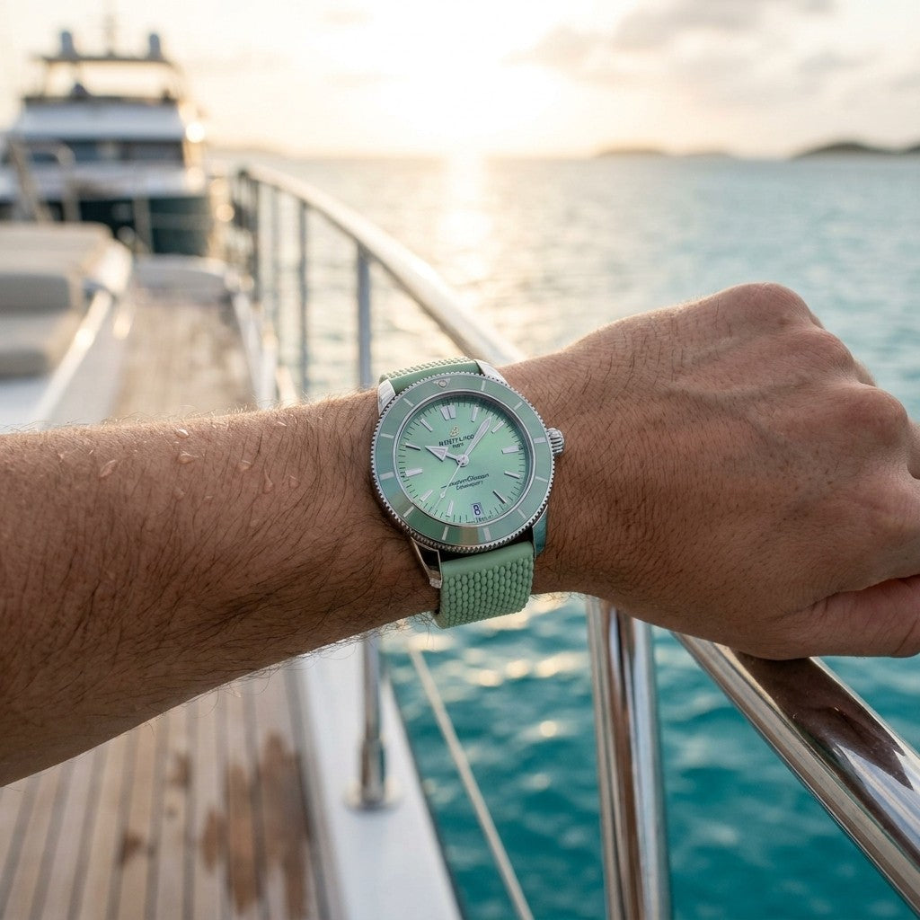 Breitling Superocean Heritage Automatic 36 — Green Dial — lifestyle