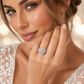 2.65 CTW Natural Diamond Princess Cut Composite Cushion Halo Engagement Ring in 14K White Gold