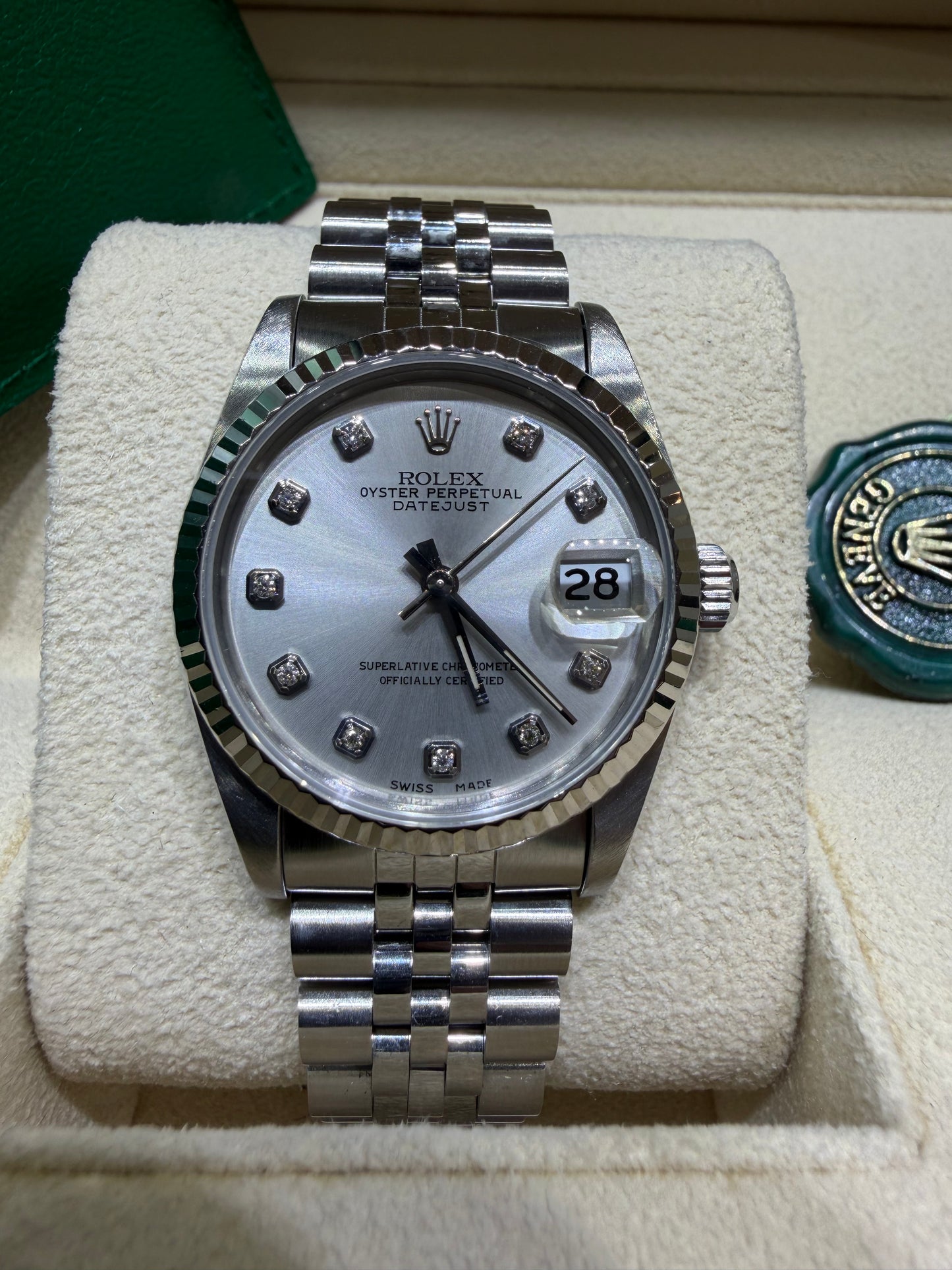 Rolex Datejust 31mm 68274 Silver Diamond Dial – Pre-Owned | Monica Jewelers