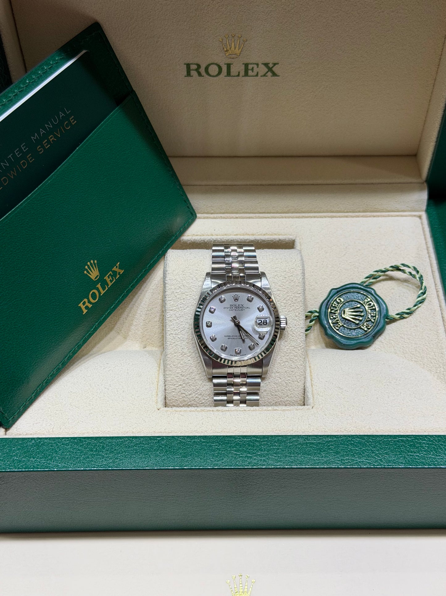 Rolex Datejust 31mm 68274 Silver Diamond Dial – Pre-Owned | Monica Jewelers