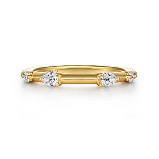 Gabriel & Co. 14K Yellow Gold Diamond Wedding Band 1/4CTW
