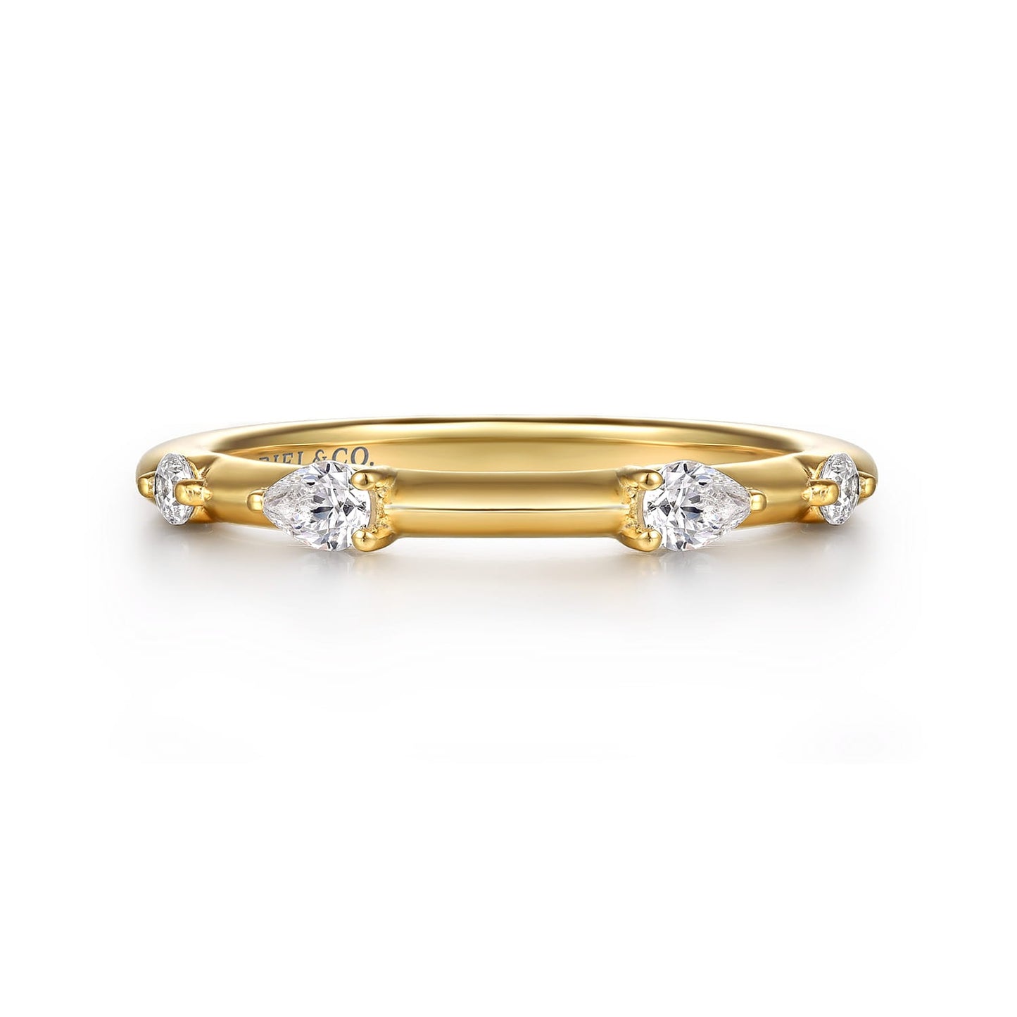 Gabriel & Co. 14K Yellow Gold Diamond Wedding Band 1/4CTW