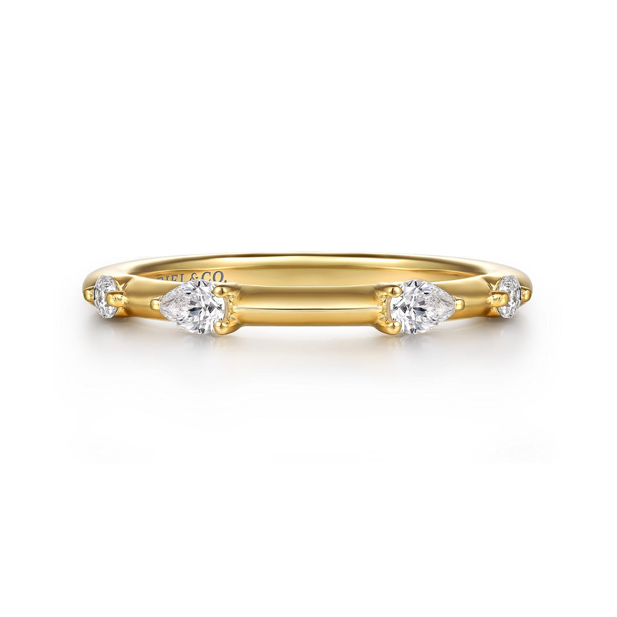 Gabriel & Co. 14K Yellow Gold Diamond Wedding Band 1/4CTW