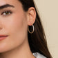 Gabriel & Co. 14K Yellow Gold 30mm Bujukan Diamond Classic Hoop Earrings 1/3CTW