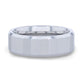 REFLECTOR Faceted Polished Center Tungsten Men's Wedding Band With Polished Beveled Edges - 8mm