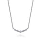 Gabriel & Co. 14K White Gold White Sapphire Bar Necklace .24CTW