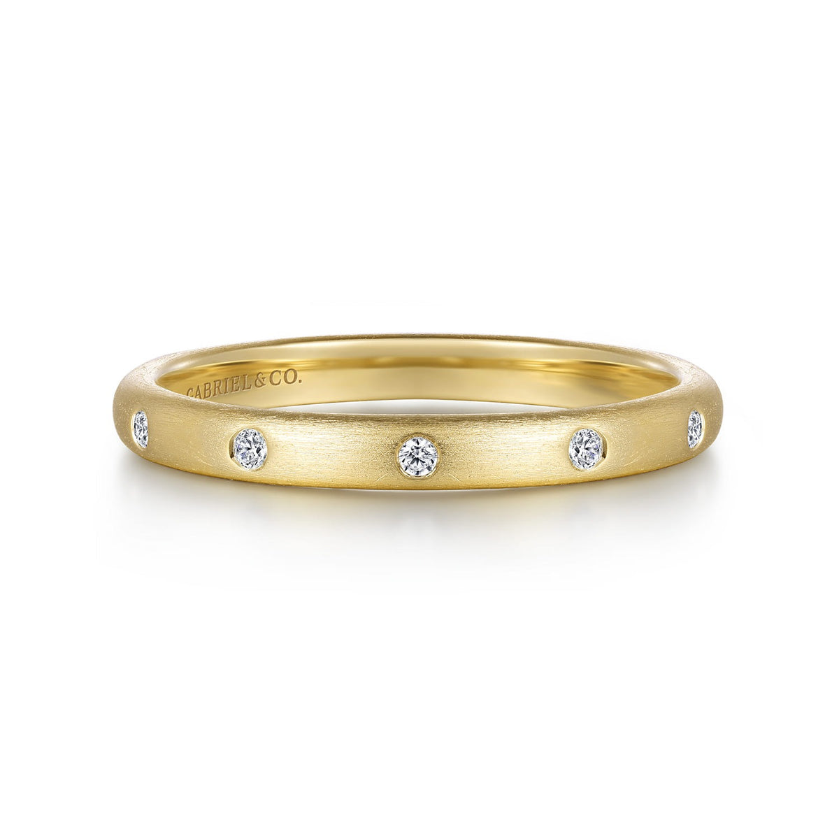 Gabriel & Co. 14K Yellow Gold Diamond Stackable Ladies Ring .04CTW