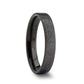 Fingerprint Engraved Flat Pipe Cut Black Tungsten Ring Brushed - San Antonio - 4mm - 12mm - 8mm