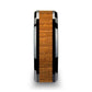 SAGON Black Ceramic Ring with Polished Bevels and Teak Wood Inlay - 6mm - 10mm