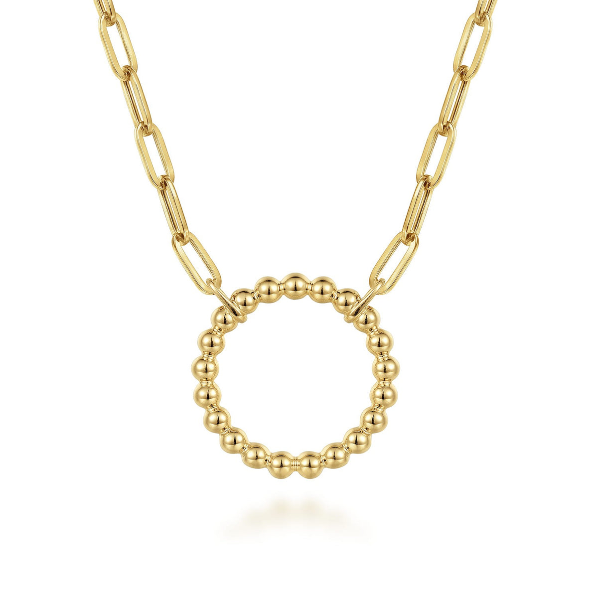 Gabriel & Co. 14K Yellow Gold Chain Necklace with Bujukan Circle
