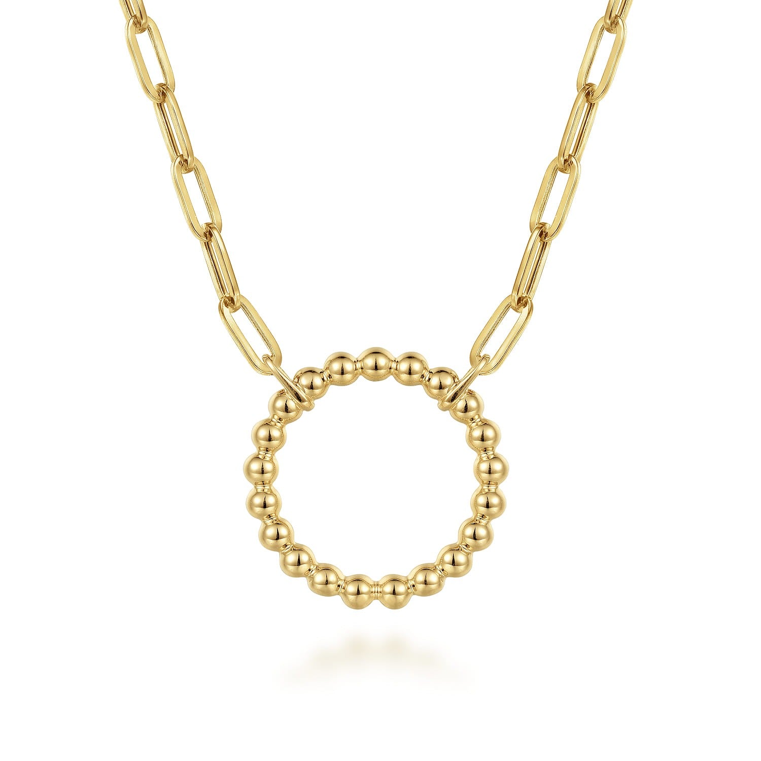 Gabriel & Co. 14K Yellow Gold Chain Necklace with Bujukan Circle