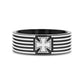 IRON CROSS on Black Flat Tungsten Carbide Ring