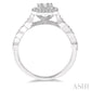 3/8 Ctw Emerald Shape Round Cut and Baguette Diamond Fusion Engagement Ring in 14K White Gold