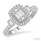 5/8 Ctw Baguette & Round Cut Diamond Ring in 14K White Gold