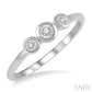 1/20 Ctw Triple Circle Round Cut Diamond Past Present and Future Promise Ring in 10K White Gold
