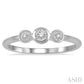 1/20 Ctw Triple Circle Round Cut Diamond Past Present and Future Promise Ring in 10K White Gold