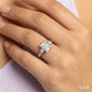 1/2 Ctw Fusion Baguette and Round Cut Diamond Engagement Ring in 14K White Gold