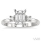 1/2 Ctw Fusion Baguette and Round Cut Diamond Engagement Ring in 14K White Gold
