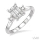 1/2 Ctw Fusion Baguette and Round Cut Diamond Engagement Ring in 14K White Gold