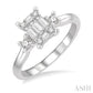 1/2 Ctw Fusion Baguette and Round Cut Diamond Engagement Ring in 14K White Gold