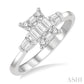 1/2 Ctw Modern Rectangular Head Baguette and Round Cut Diamond Ladies Ring in 14K Yellow and White Gold