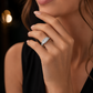 1.49 CTW Emerald Cut Three Stone Engagement Ring | 14K White Gold