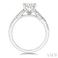 5/8 Ctw Oval Shape Center Split Criss Cross Shank Lovebright Round Cut Diamond Engagement Ring in 14K White Gold