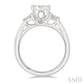 3/4 Ctw Oval Shape Lovebright Pear and Round Cut Diamond Engagement Ring in 14K White Gold