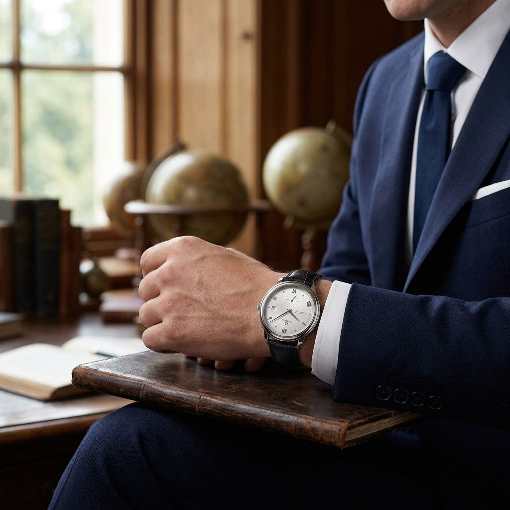 Omega de Ville Prestige 41 mm — Steel on Leather Strap (434.13.41.20.02.001) — lifestyle