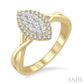 1/3 Ctw Marquise Shape Round Cut Diamond Lovebright Ring in 14K Yellow and White Gold