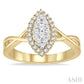1/3 Ctw Marquise Shape Round Cut Diamond Lovebright Ring in 14K Yellow and White Gold